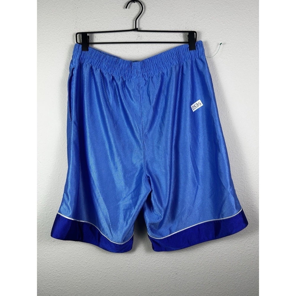 VTG Nike Shorts Mens L Blue‎ Basketball Mesh Flex Waist Shiny Dazzle Silky Y2K - Picture 2 of 5